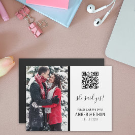 Hon sa ja! QR-kodfotomall Spara datum