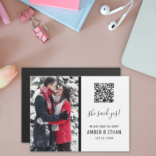 Hon sa ja! QR-kodfotomall Spara datum