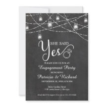 Hon sa ja Rustic Förlovningsfest-inbjudan