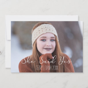 Hon sa ja, Typography Bröllop Annoucement Julkort