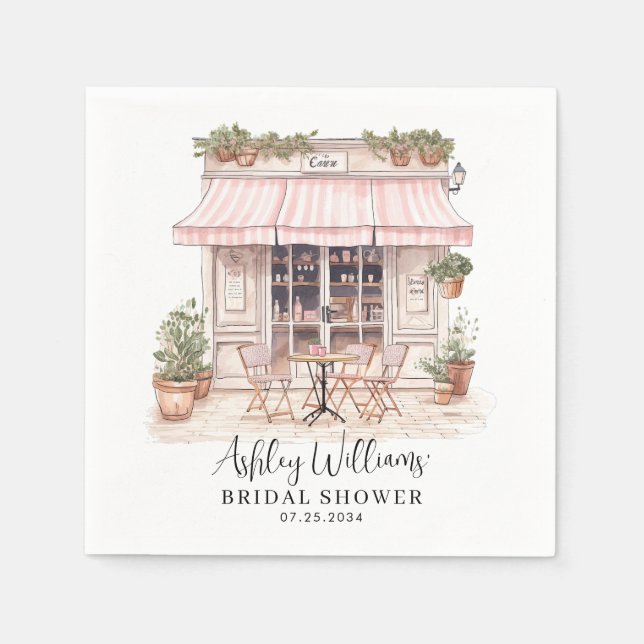 Hon sa Oui Ja Paris Fransk Cafe Möhippa Pappersservett (Framsidan)