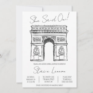 Hon sa Oui Paris, Arc de Triomphe, Möhippa Inbjudningar