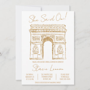 Hon sa Oui Paris, Arc de Triomphe, Möhippa Inbjudningar