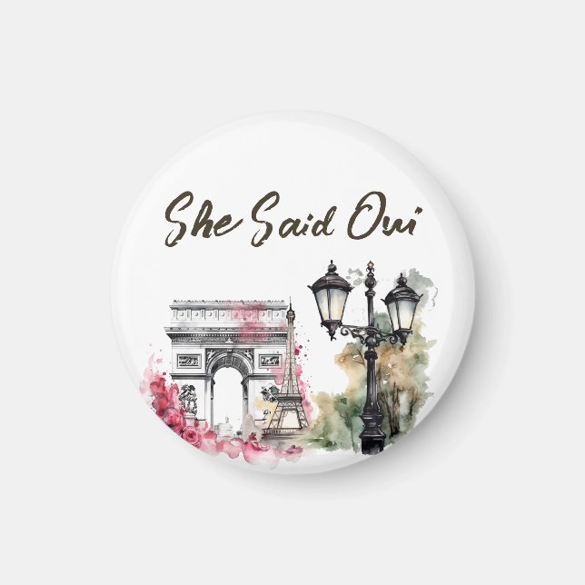 Hon sa oui Paris bröllopsfest för bruden Magnet (Framsidan)