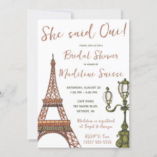 Hon sa Oui! Paris, Frankrike Thned Möhippa Inbjudningar