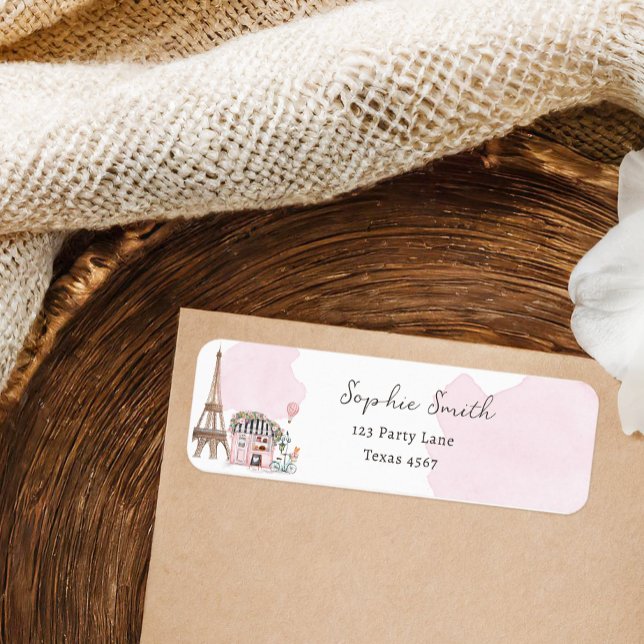 Hon sa Oui Parisian Fransk Möhippa Returadress Etikett (Skapare uppladdad)