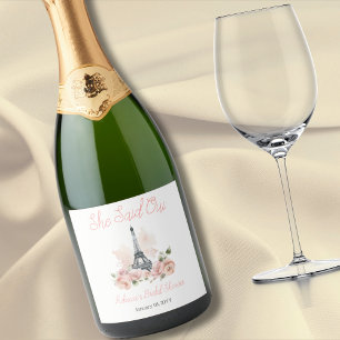 Hon sa Oui Parisian Rosa Blommig Bröllopsdusch