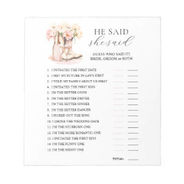 HON SADE ATT BOots BubLY Möhippa GAME Anteckningsblock