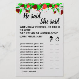 HON SADE ATT HON SADE SHOWER GAME CARD FLYER