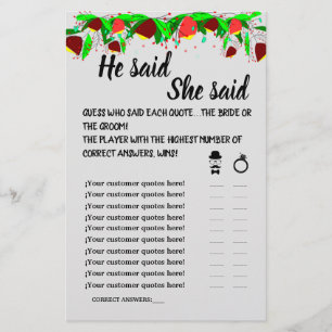 HON SADE ATT HON SADE SHOWER GAME CARD FLYER