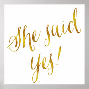Hon sade att ja citationsteckenFauxguld Poster