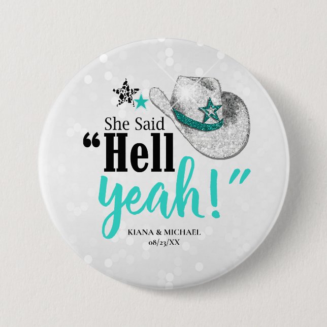 Hon Sade 'Hell Yeah' Cowgirlhatt Teal ID927 Knapp (Framsida)