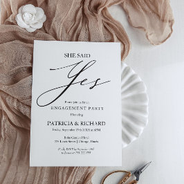 Hon Sade Ja Elegant Förlovningsfest Inbjudningar