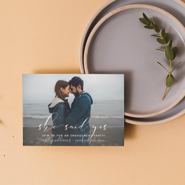 Hon Sade Ja Kalligrafi Förlovningsfest Inbjudan (Engaged & Excited! Join Us for the Party 🥂💍 [Personalize Here])
