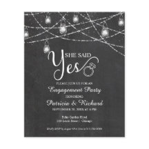 Hon Sade Ja Rustik Förlovningsfest Inbjudan