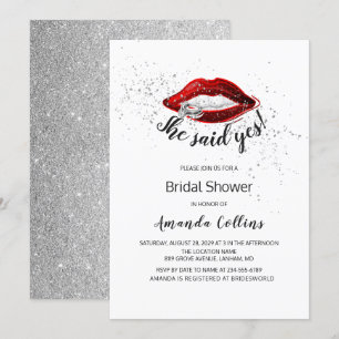 HON SADE JES Modern Glitter Silver Möhippa Inbjudningar