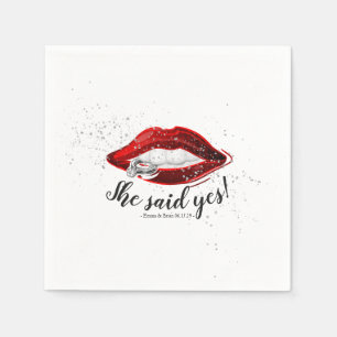 HON SADE JES Personlig Förlovningsfest Napkins Pappersservett