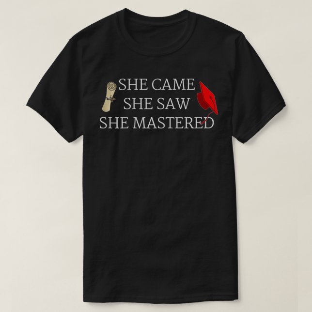 Hon såg att hon misshandlade Student-magisterexame T Shirt (Design framsida)