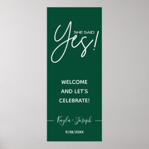 Hon säger Ja banner Engagemang välkommen Affisch