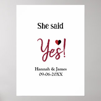 Hon säger ja förlovningsfest namn datum enkel min poster