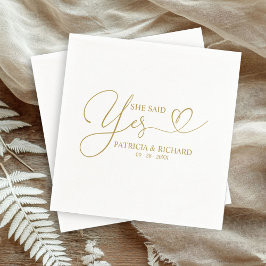 Hon Säger Ja Söt Förlovningsfest Servetter