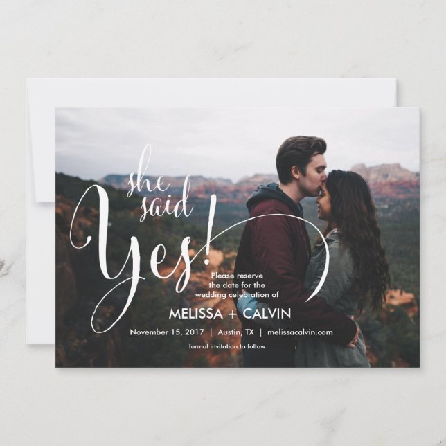 hon säger ja Spara datumkalligrafikortet v2 Spara Datumet (Framsida)