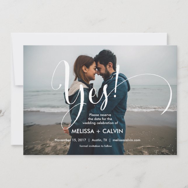 hon säger ja Spara datumkalligrafikortet v3 Spara Datumet (Framsida)