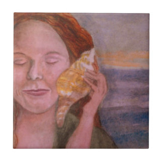 Hon säljer havsleenden kakelplatta