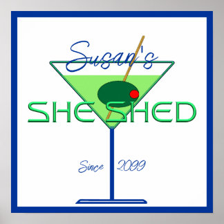 Hon Shed Womans Man Cave Pub Poster Skriv ut