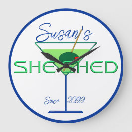 Hon Shed Womans Man Cave Pub Wall Clock Stor Klocka
