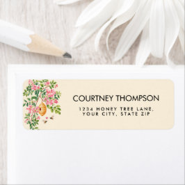 Hon Sitt lilla Bi Vattenfärg Bröllopsdusch  Returadress Etikett