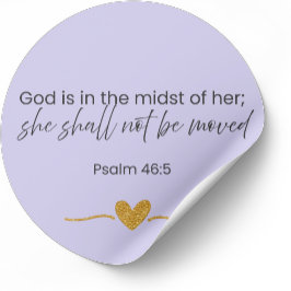 Hon Ska Inte Rubbas Klistermärke Psalm 46:5 Lavend