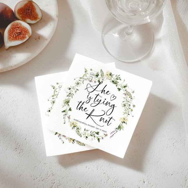 Hon ska knyta knuten Bridal Shower Pappersservett (Skapare uppladdad)