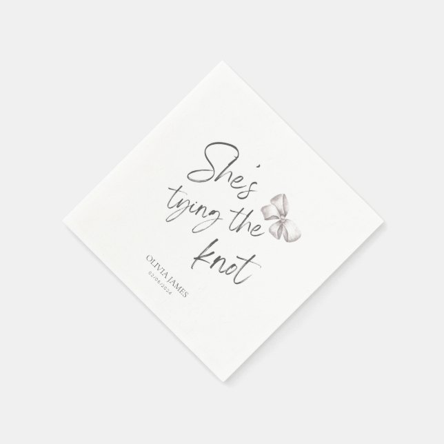 Hon ska knyta knuten brudtuppé pappersservett (Hörn)