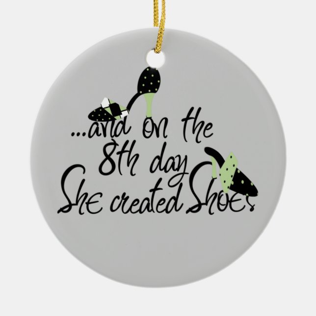 Hon skapade skor julgransprydnad keramik (Framsidan)