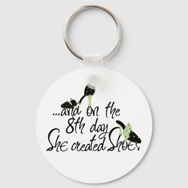 Hon Skapade skor Nyckelring (Framsida)