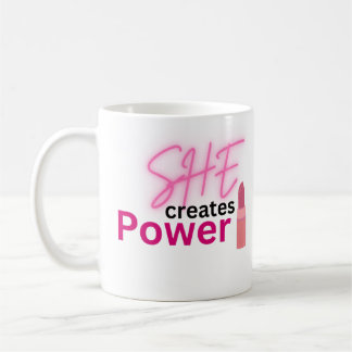 Hon Skapar Kraft Kvinnors Empowerment Kaffemugg