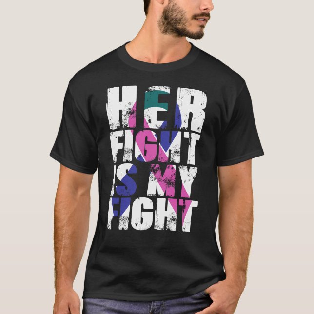Hon slagsmål är min medvetenhet för t shirt (Framsida)