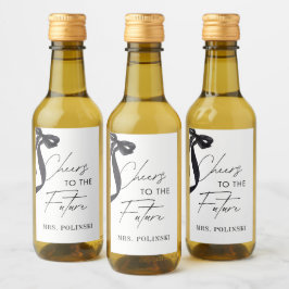 Hon slår knuten Bröllopsdusch Party Favor Vinetikett