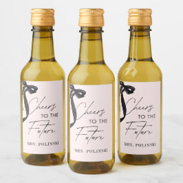 Hon slår knuten Bröllopsfest för brudar Present Vinetikett