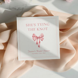 Hon Slar Knuten Soft Rosa Coquette Bröllopsdusch Pappersservett