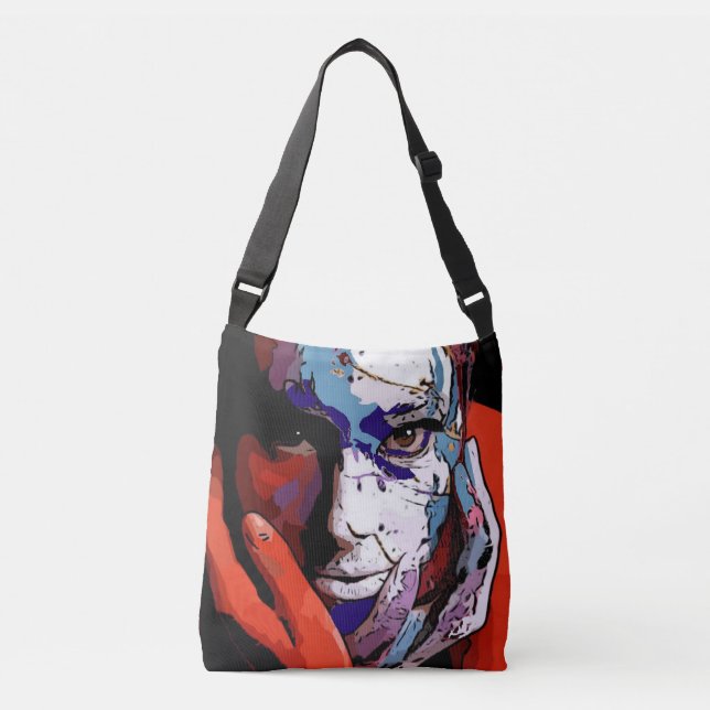 Hon smetade målar in förkroppsligar hänger lös axelväska (Framsida)