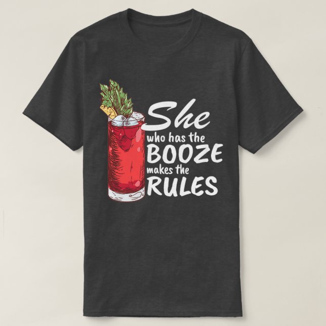 Hon som har Sprit gör Regler Bartender T Shirt (Design framsida)