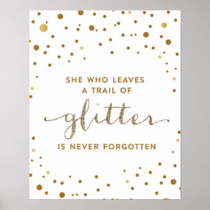 Hon som Lämnar ett spår av Glitter - Nursery Print Poster