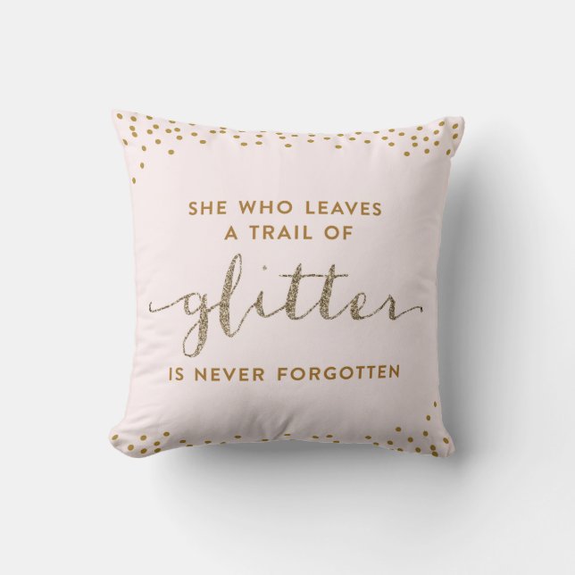 Hon som Lämnar ett spår mellan Glitter och Dekorat Kudde (Framsida)