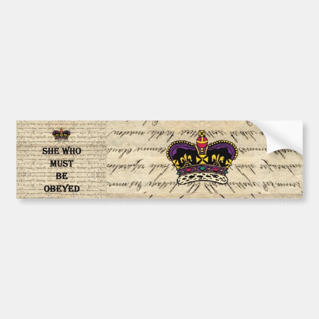 Hon som måste lyda bildekal (Framsidan)