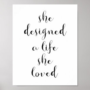 Hon som var designad ett liv henne, älskade poster