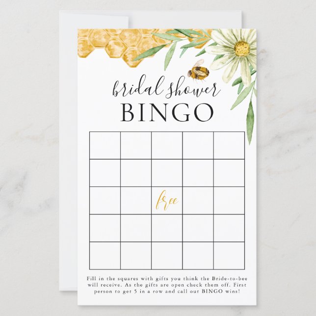 Hon Söt Bröllopsfest Bingo Spelkort (Framsida)