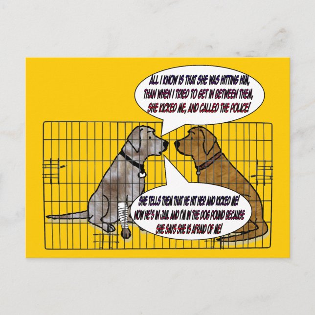 Hon sparkade hunden vykort (Framsida)