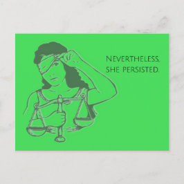 Hon stod dock fast (grönt) vykort